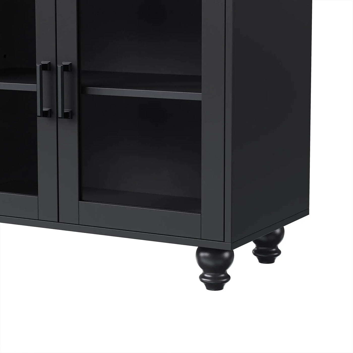 Farmhouse TV Stand With Solid Wood Gourd Shaped Legs For TVs Up To 70" by HouseOfZazla