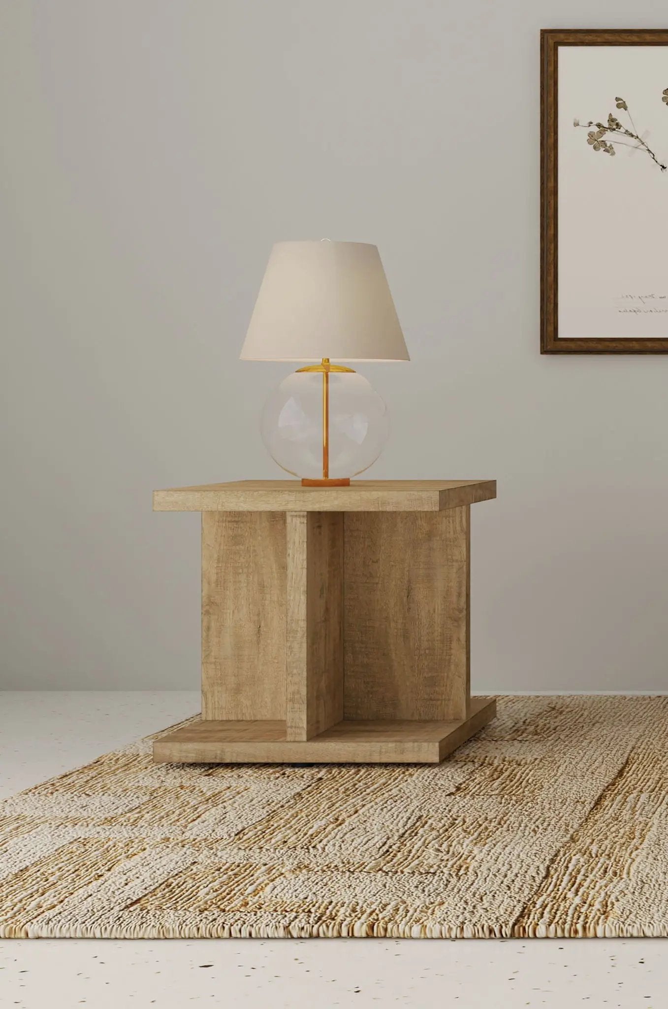 Cortona Square Engineered Wood End Side Table Mango by Unique Piece Furniture