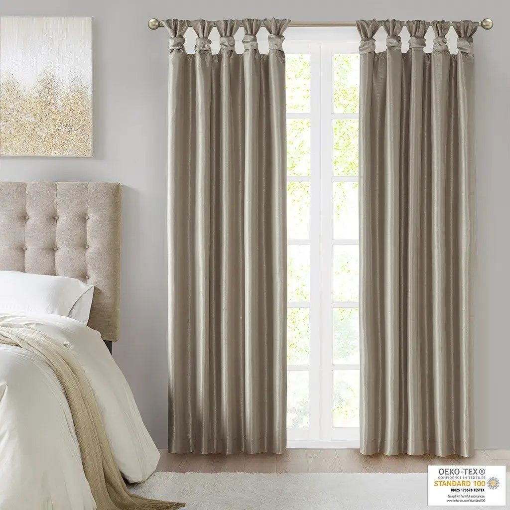 Twist Tab Total Blackout Window Curtain Panel Pewter 50x95 by HouseOfZazla