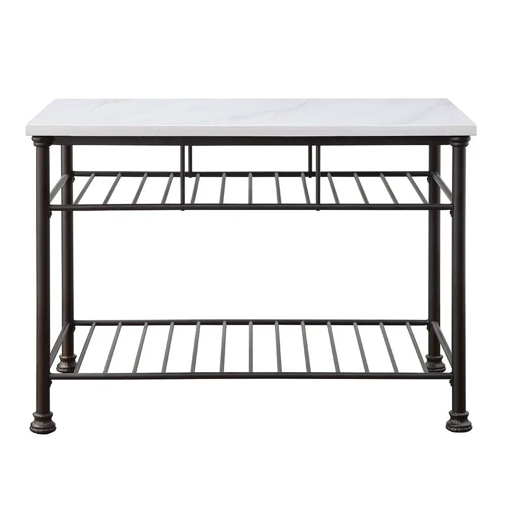 Freyja - Kitchen Island - White Cultured Marble Top & Gray by Unique Piece Furniture