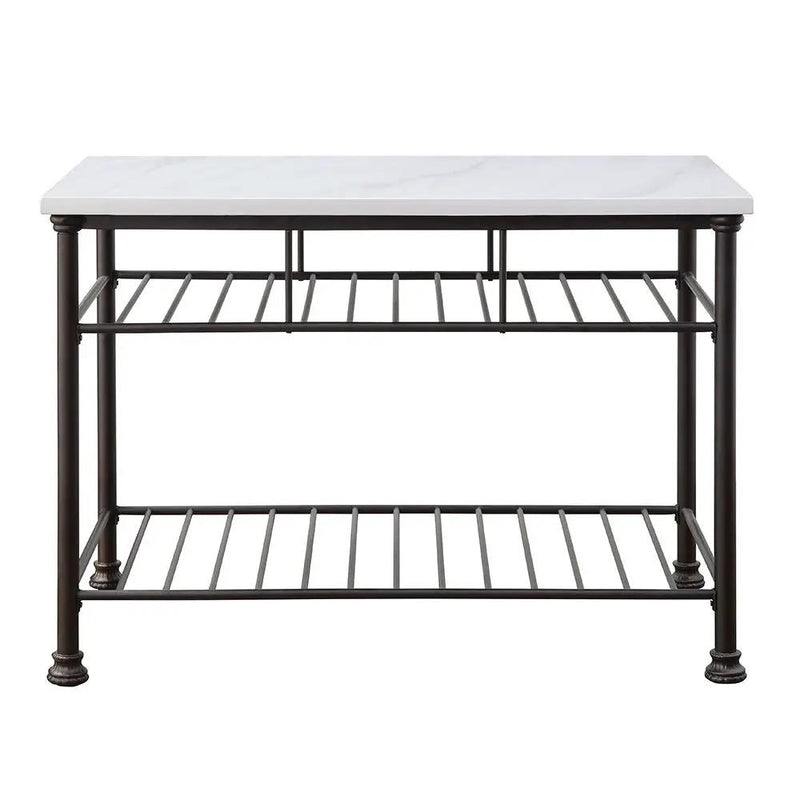 Freyja - Kitchen Island - White Cultured Marble Top & Gray by Unique Piece Furniture