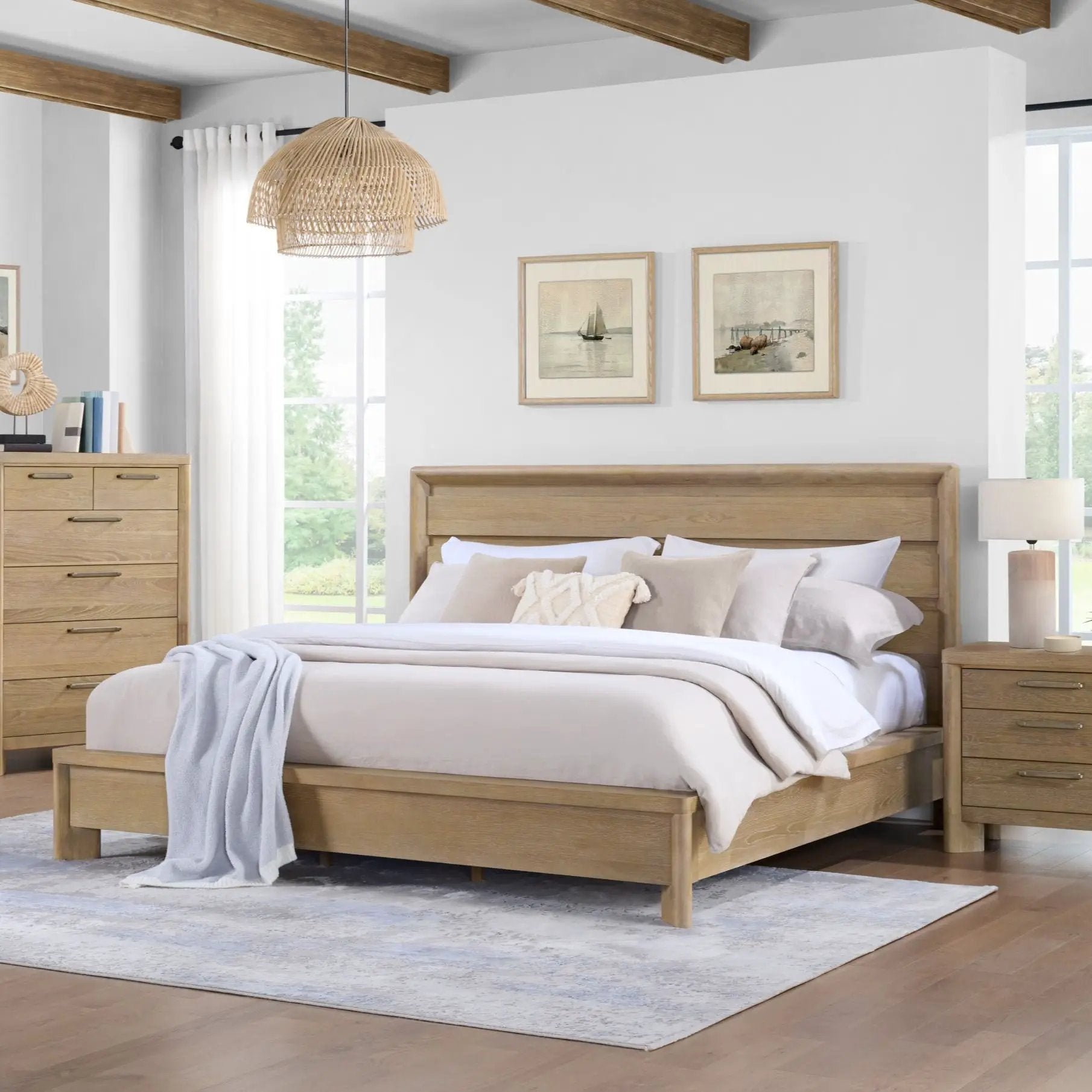 Panel Bed Frame With Unique Headboard And Included Slats by HouseOfZazla