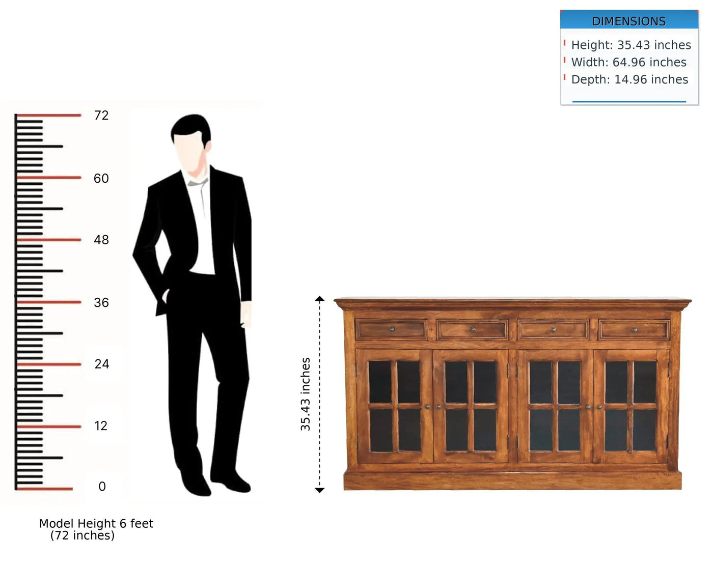 Large Glazed Sideboard by HouseOfZazla