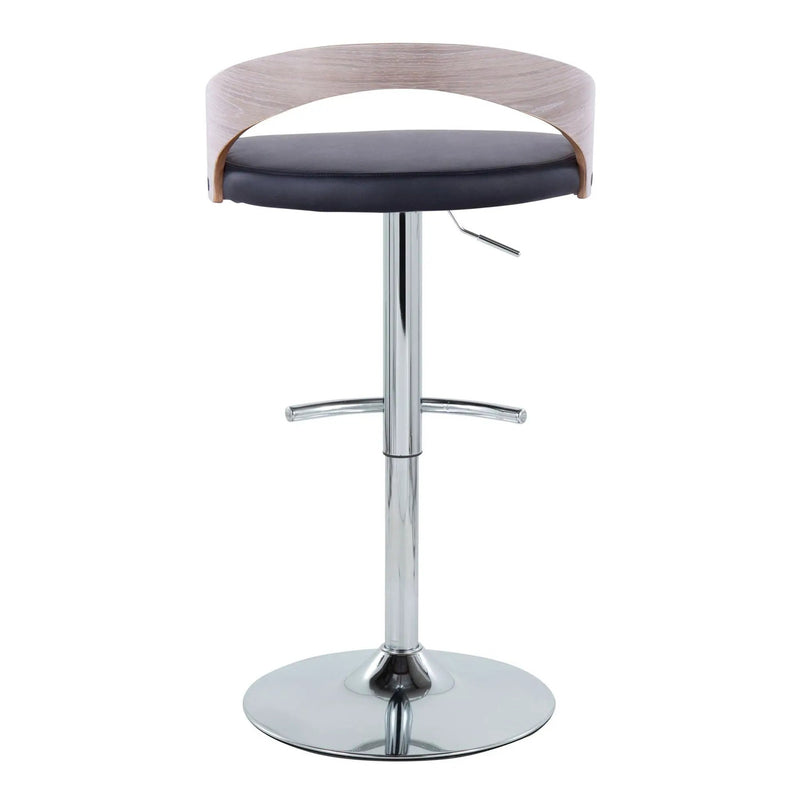 Grotto - Contemporary, Adjustable Barstool With Swivel With Rounded T Footrest (Set of 2) by Unique Piece Furniture