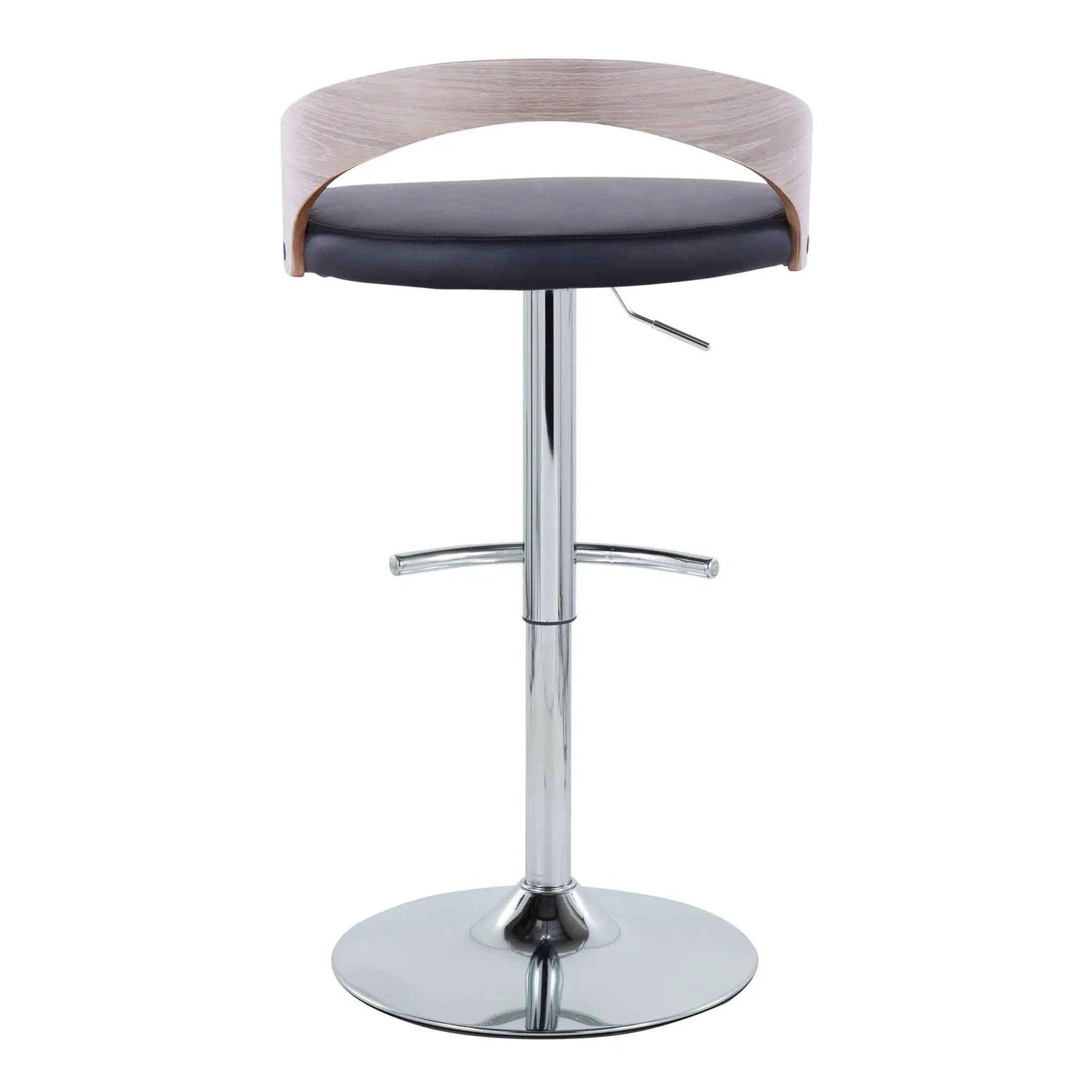 Grotto - Contemporary, Adjustable Barstool With Swivel With Rounded T Footrest (Set of 2) by HouseOfZazla