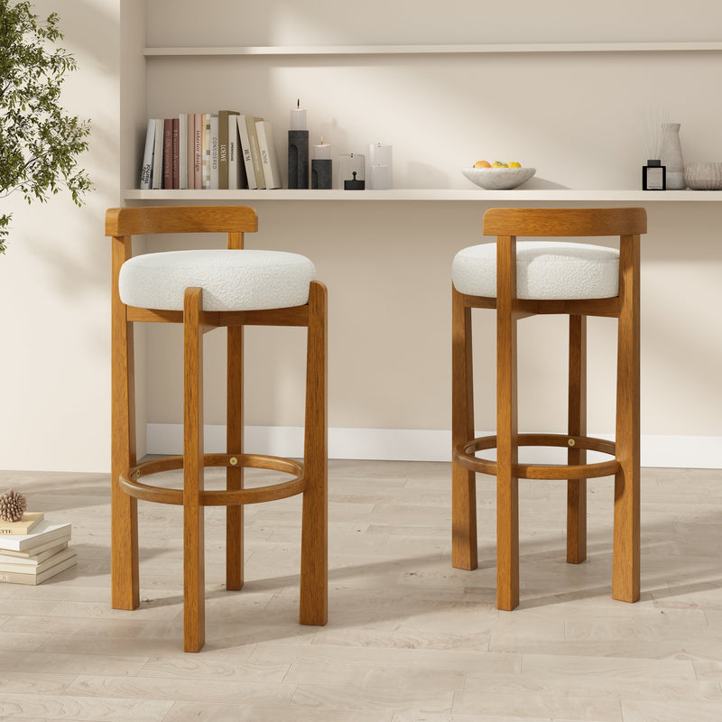 Elise Indoor Wooden Low Back Barstool by HouseOfZazla