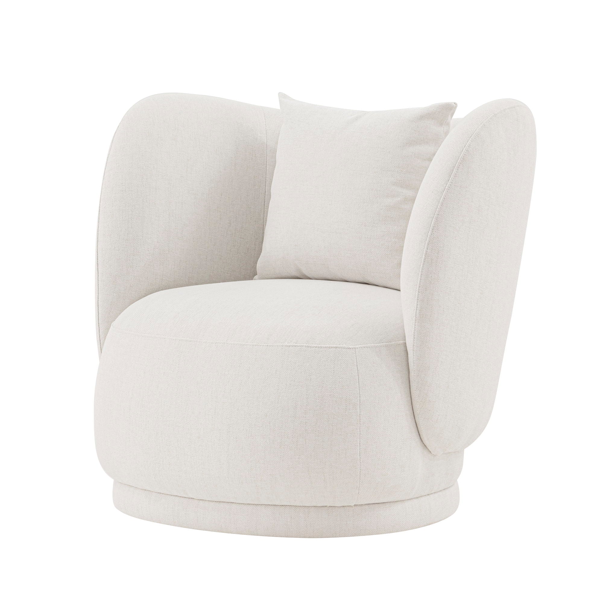 Weave - Accent Chair With Pillow, Comfortable Seating For Living Room - Cream by HouseOfZazla
