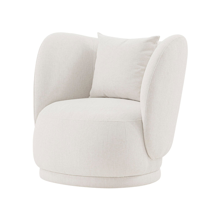 Weave - Accent Chair With Pillow, Comfortable Seating For Living Room - Cream by HouseOfZazla