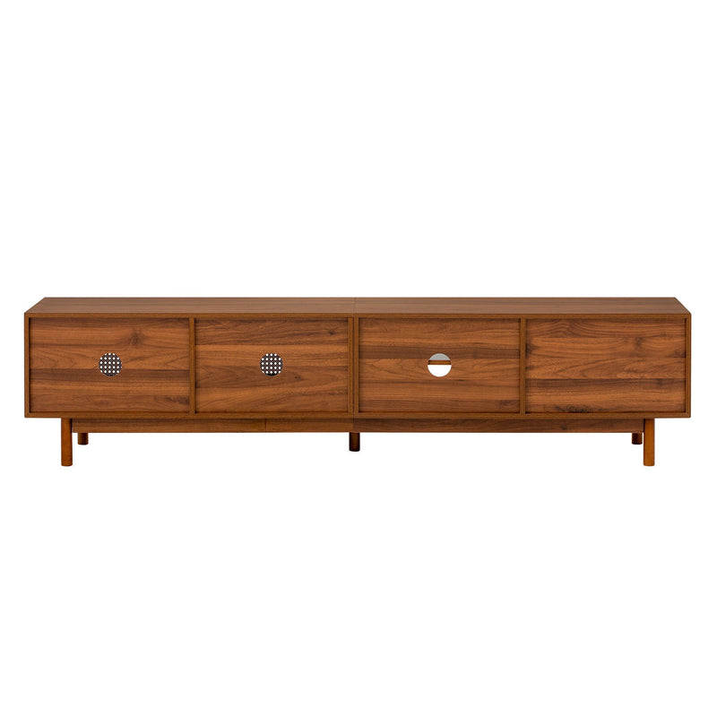 TV Stand For TVs Up To 85", Media Console With 2 Drawers - Walnut by HouseOfZazla