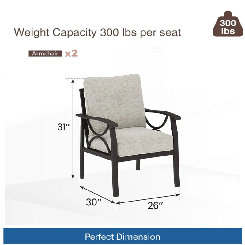All-Weather Armchairs With Cushions, Modern Sculptural Design (Set of 2) by HouseOfZazla