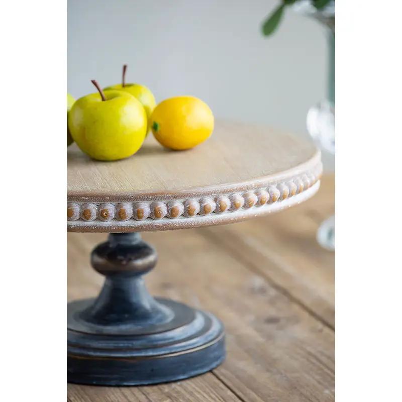 Wooden Display Stand With Beaded Trim - Black Brown by Unique Piece Furniture