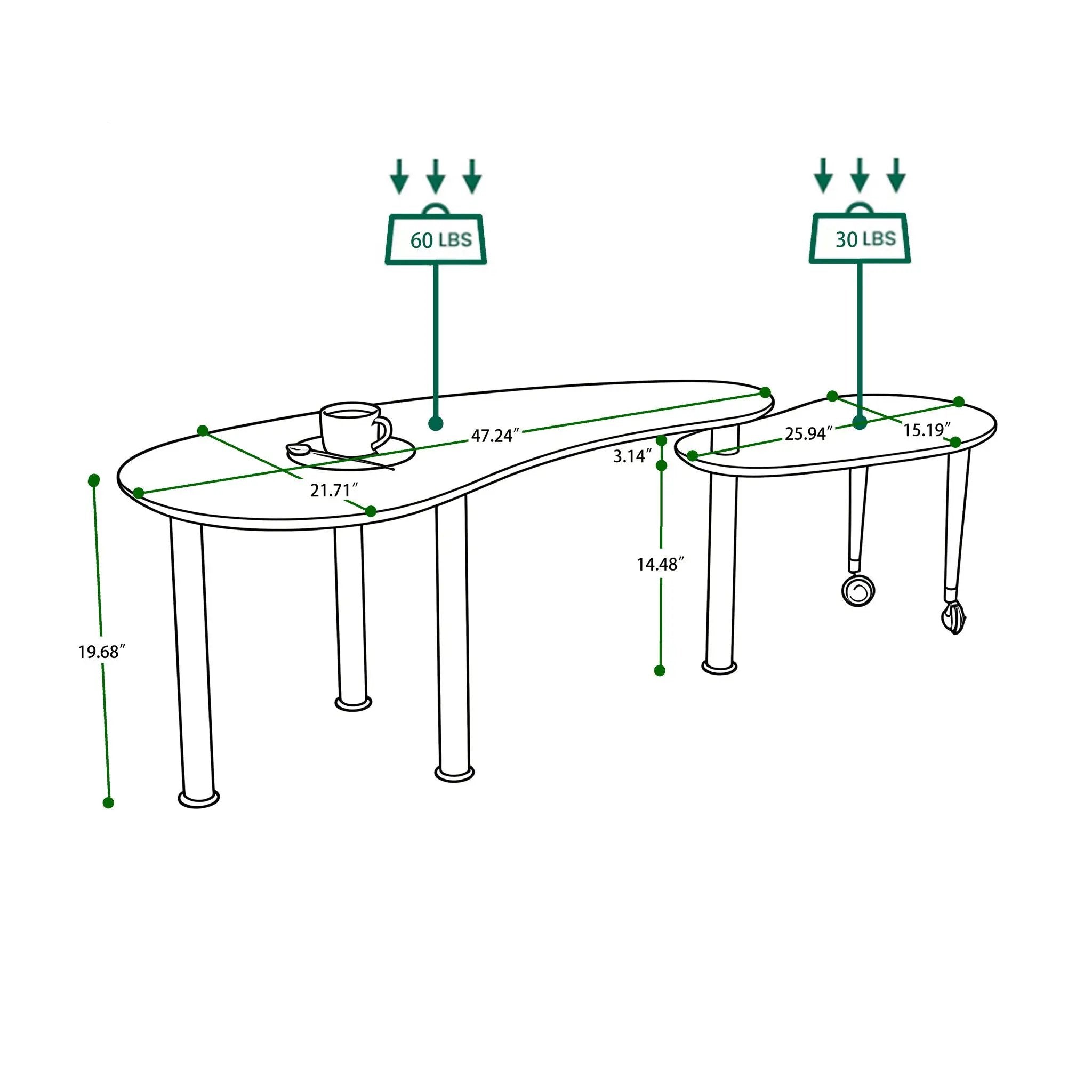 Rotatable Coffee Table With Solid Legs, 360 Degree Swivel, Waterproof - Walnut by HouseOfZazla