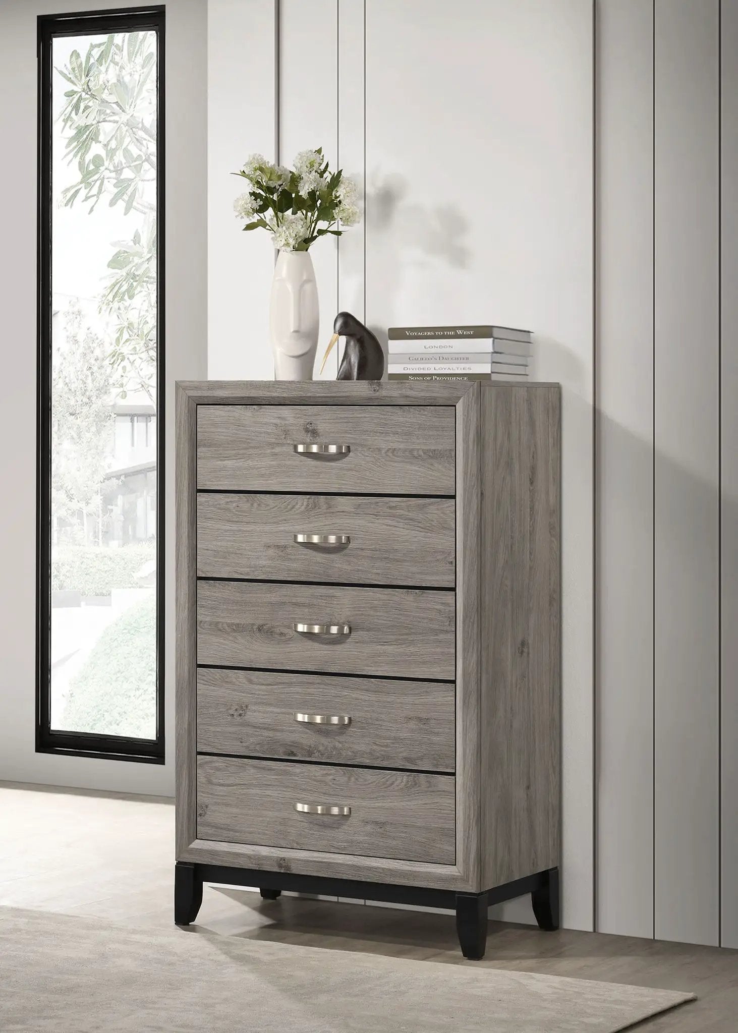Valen 5-drawer Bedroom Chest of Drawers Light Taupe by Unique Piece Furniture