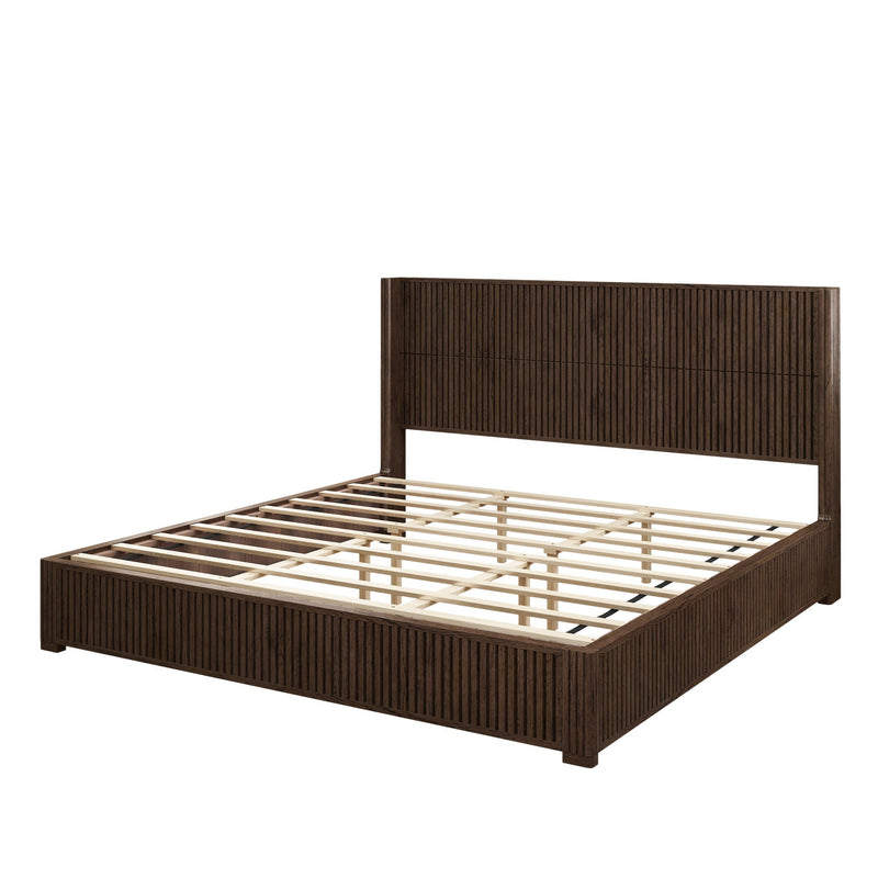Platform Bed Frame With Headboard, Floor Standing Design by HouseOfZazla