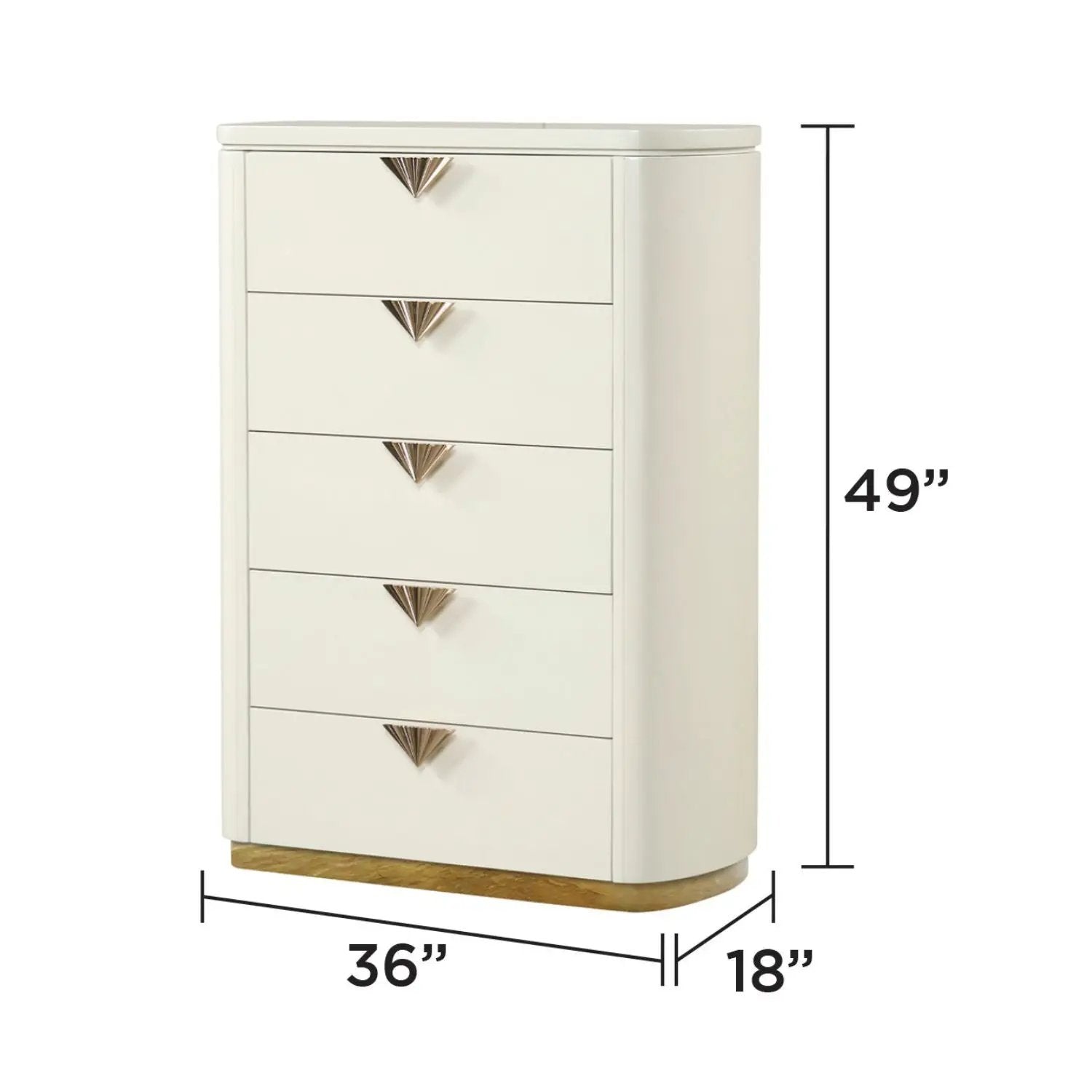 La Pierre - 5 Drawer Chest - Beige by HouseOfZazla