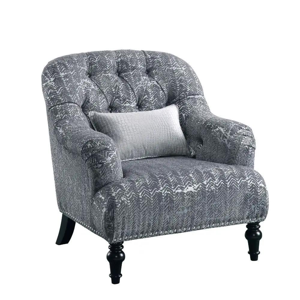 Gaura - Chair With Pillow - Dark Gray Velvet by Unique Piece Furniture