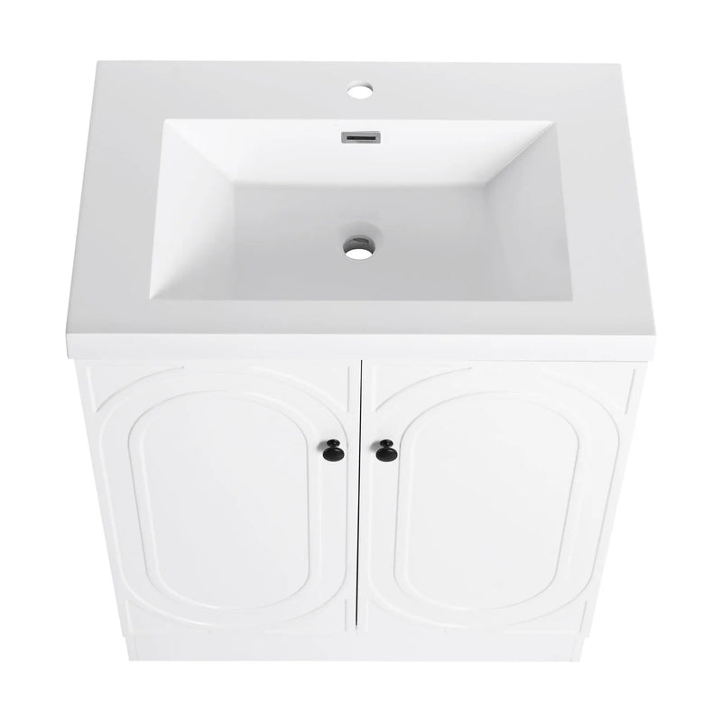 Contemporary Freestanding Bathroom Vanity With Resin Sink & Soft-Close Cabinet Doors by HouseOfZazla