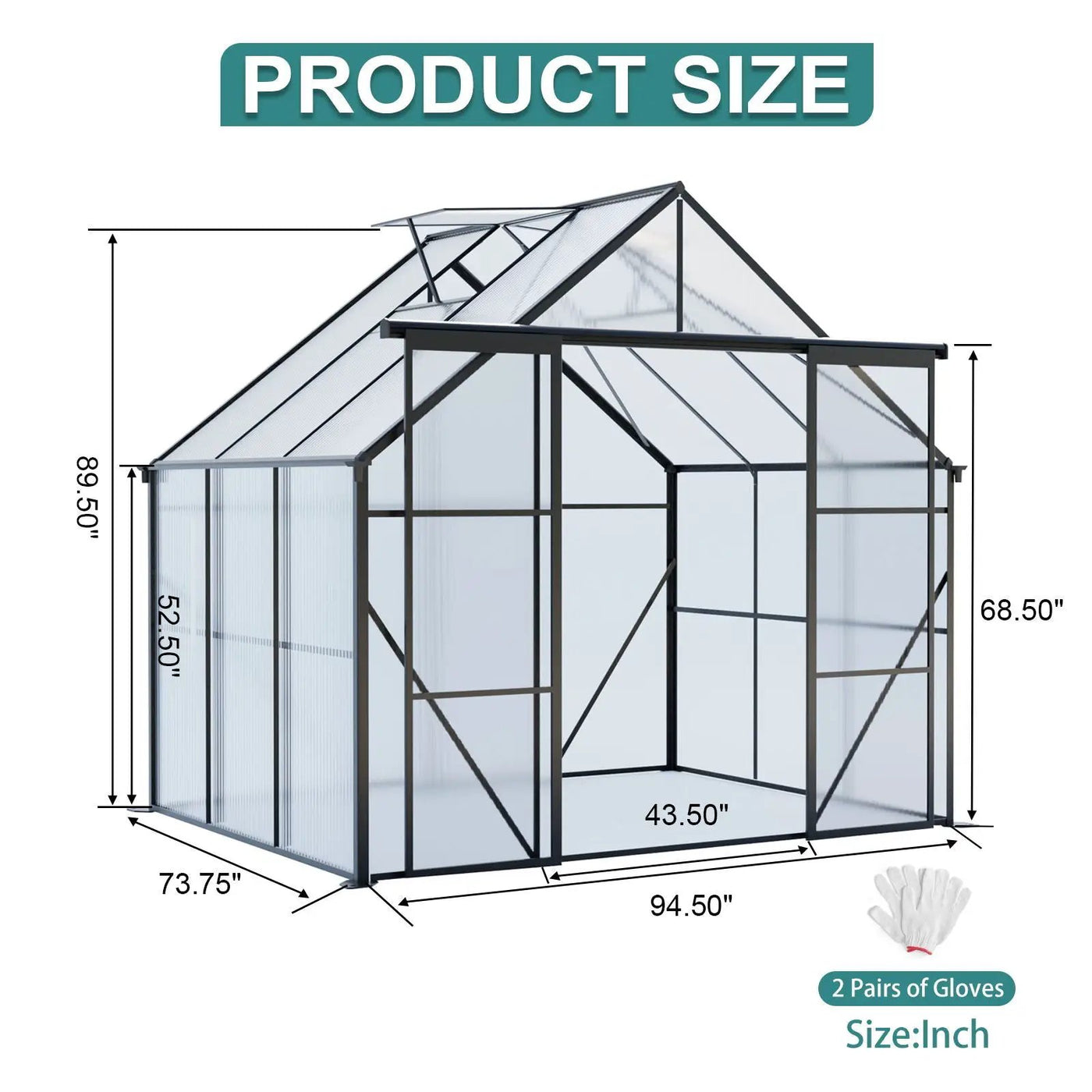 Double Door Polycarbonate house Raised Base And Anchor Aluminum Heavy Duty Walk In houses For Outdoor Backyard In All Season by HouseOfZazla