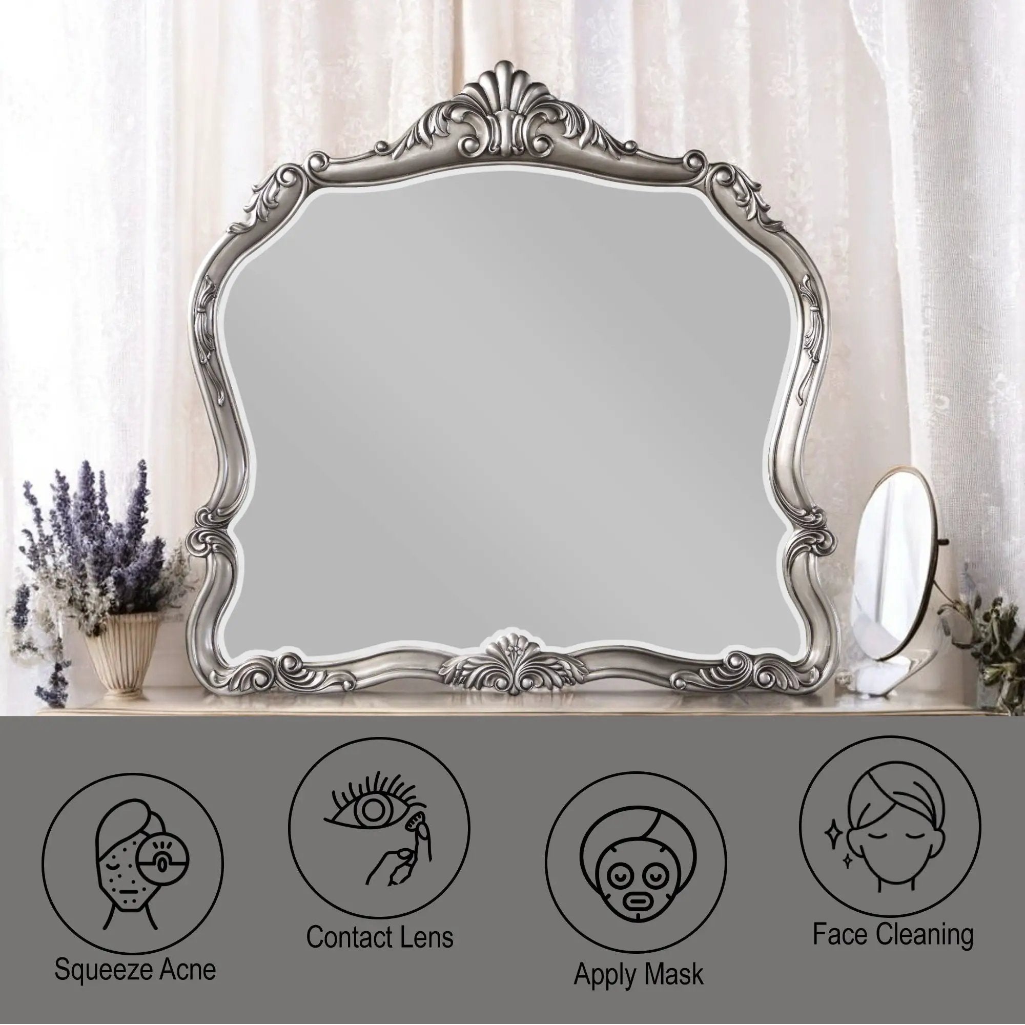 Ariadne - Mirror - Antique Silver by Unique Piece Furniture