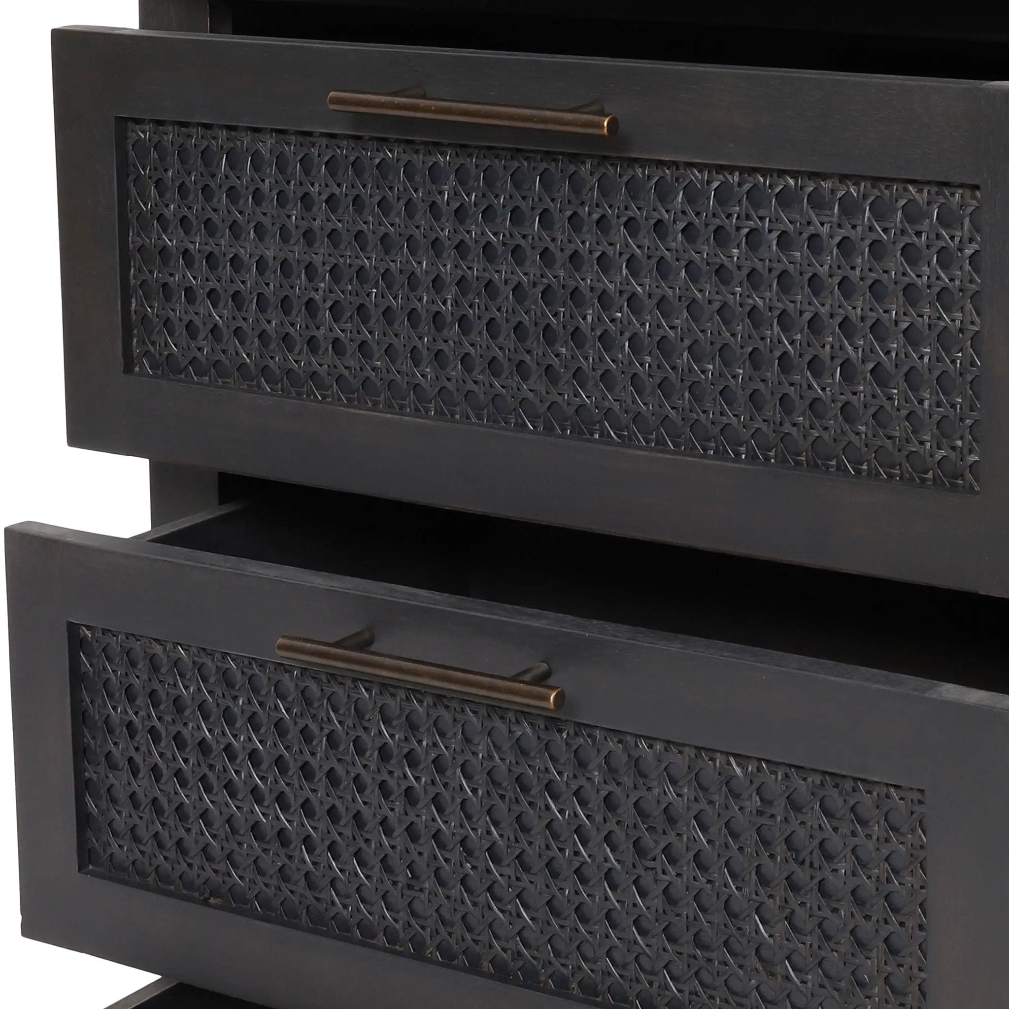 Newell Cane 3 Drawer Dresser - Dark Gray by HouseOfZazla