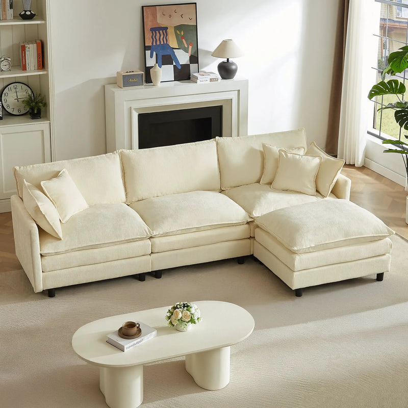 Modular Sectional Sofa, 110 Inch L-Shaped Couch Set for Living Room by HouseOfZazla