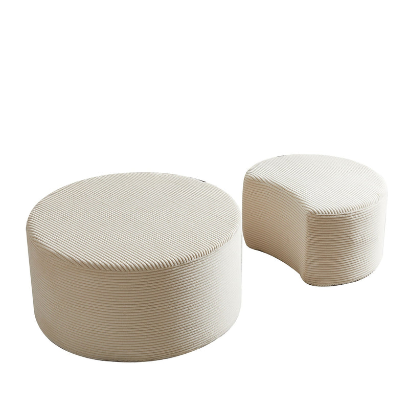 Modern Upholstered Round Coffee Table For Living Room (Set of 2) by HouseOfZazla
