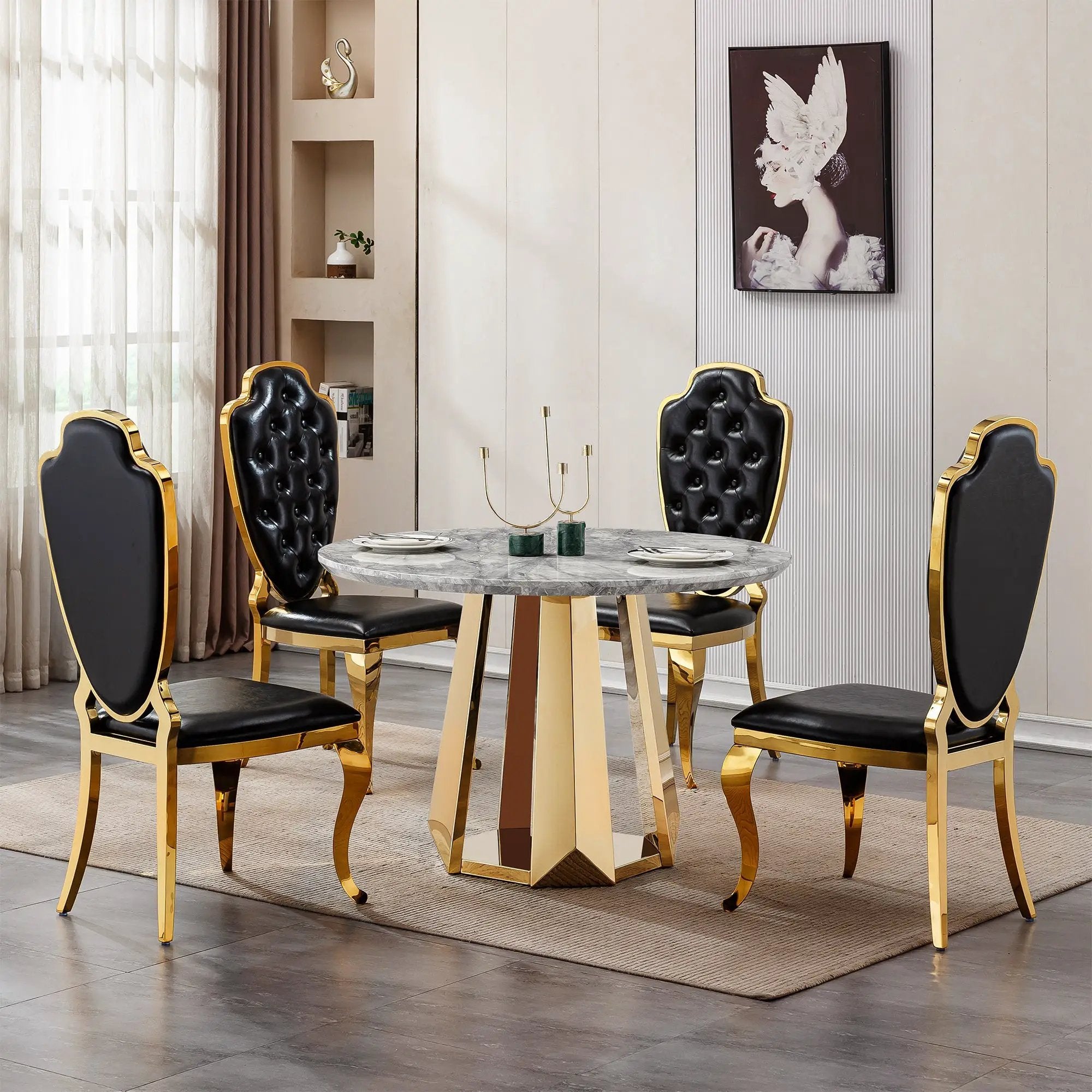 47" Round Marble Dining Table by HouseOfZazla