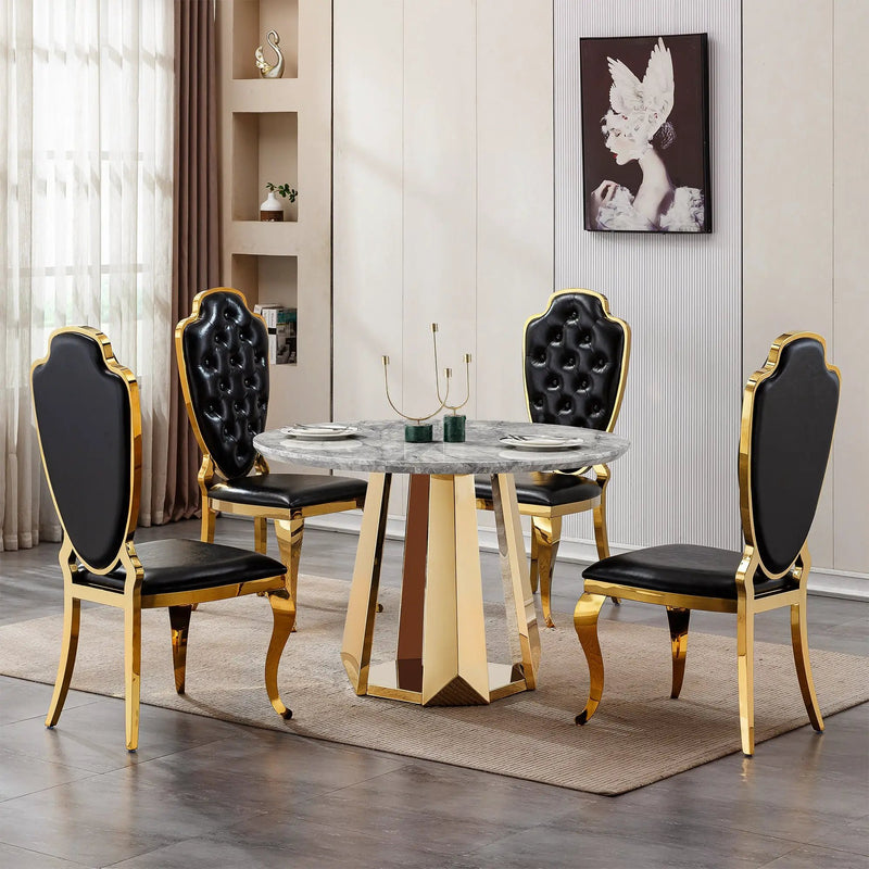 47" Round Marble Dining Table by HouseOfZazla