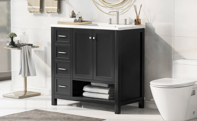 36" Bathroom Vanity with Sink Top and Storage Cabinet by HouseOfZazla
