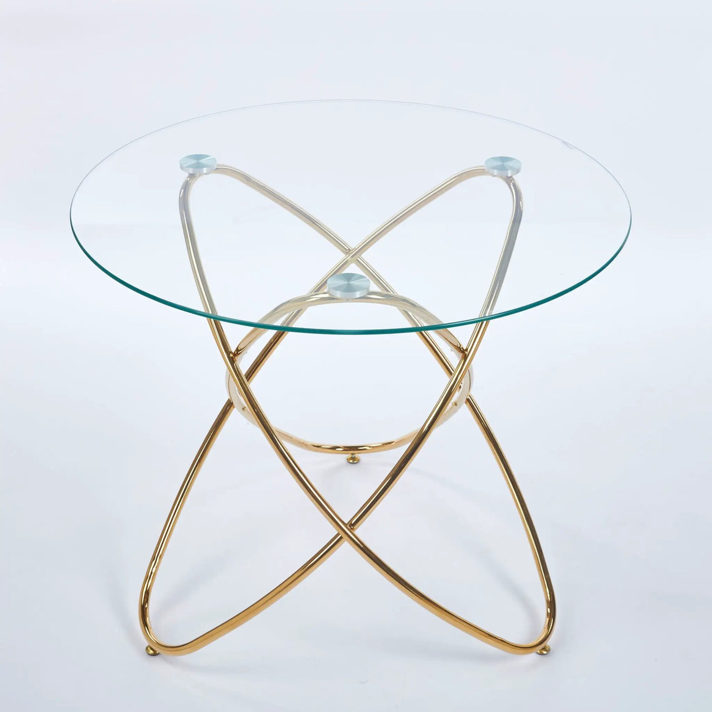 Metal Leg Dining Table With Tempered Glass Top by Unique Piece Furniture