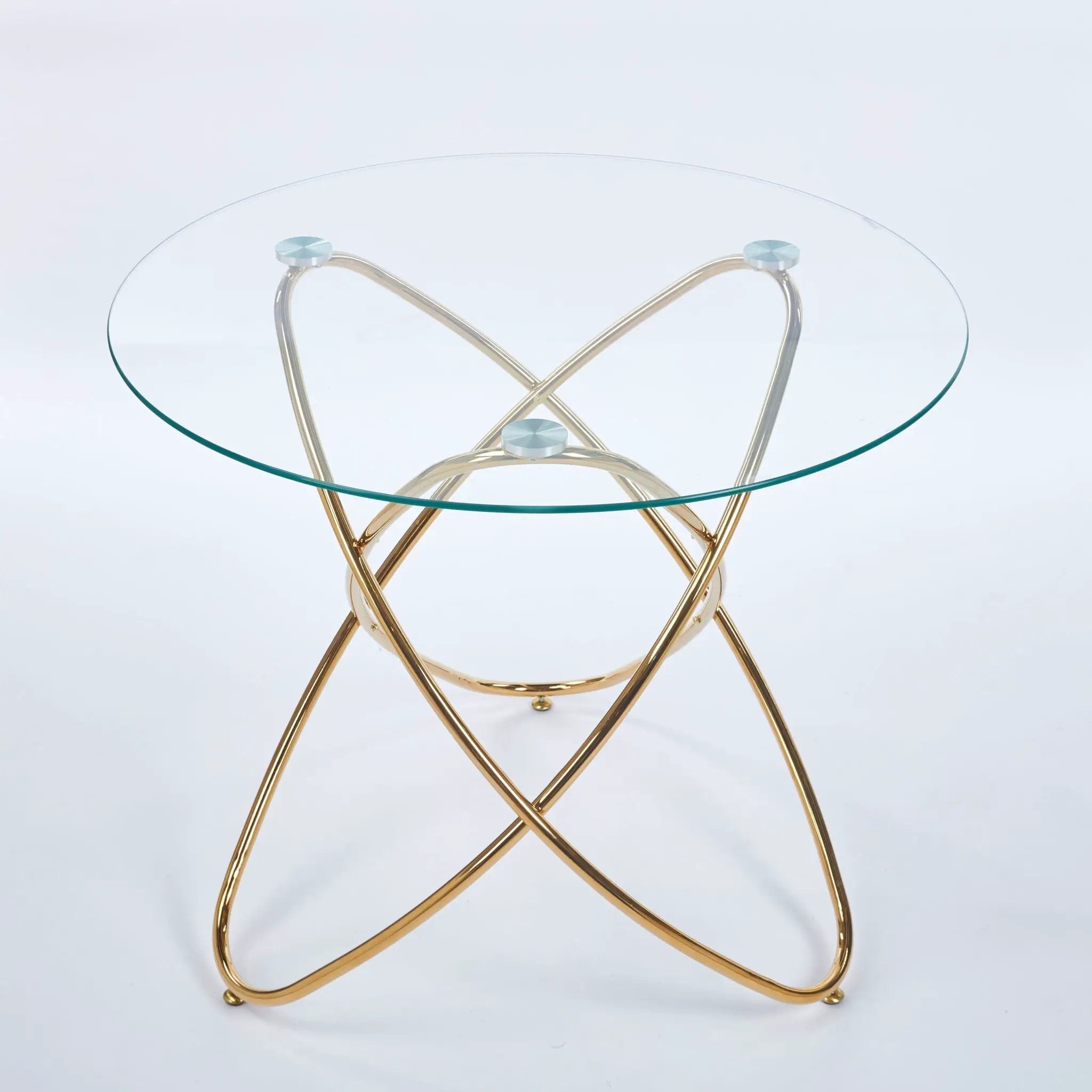 Metal Leg Dining Table With Tempered Glass Top by Unique Piece Furniture