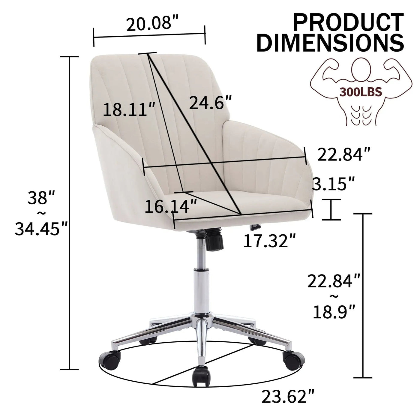 Adjustable Ergonomic Office Chair, Swivel Backrest Seat by HouseOfZazla