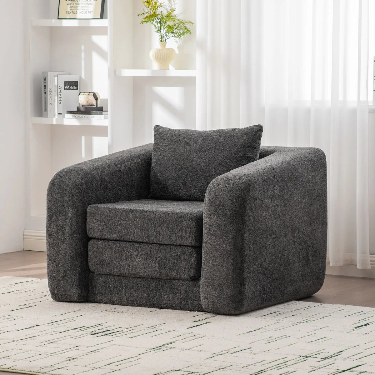 40" Foldable Single Sofa Bed with Armrest & Backrest by HouseOfZazla