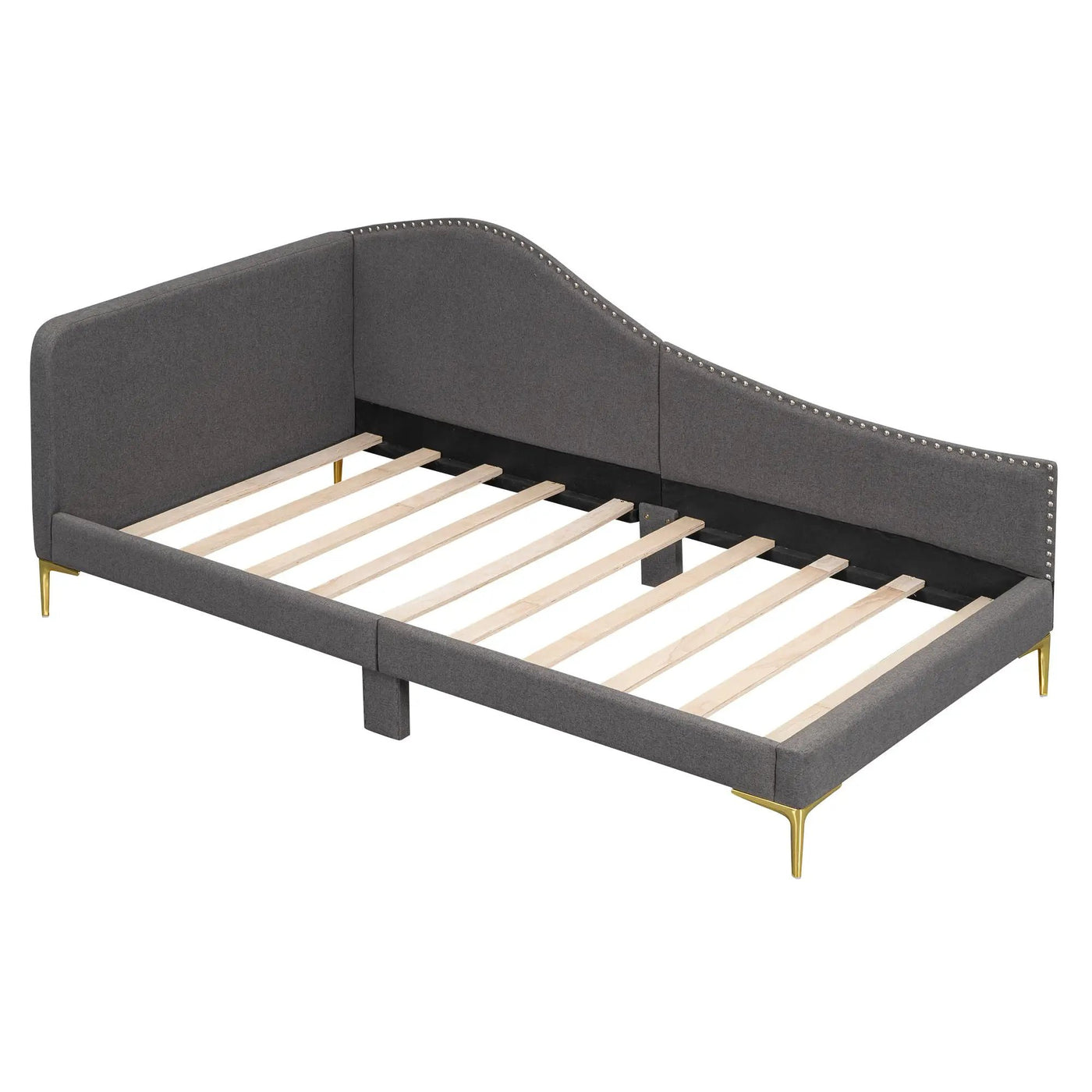 Upholstered Daybed With Headboard And Armrest, Support Legs by Unique Piece Furniture