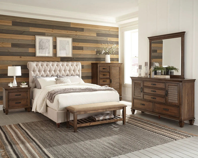 Devon 57-inch Upholstered Eastern King Panel Bed Beige by Unique Piece Furniture