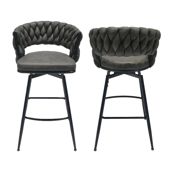 Bar Stool 360 Swivel With Back Footrest