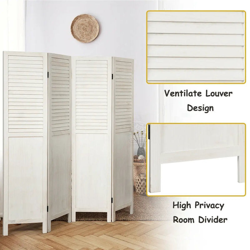 5.6 Ft Tall 4 Panel Folding Privacy Room Divider by DirectDeals