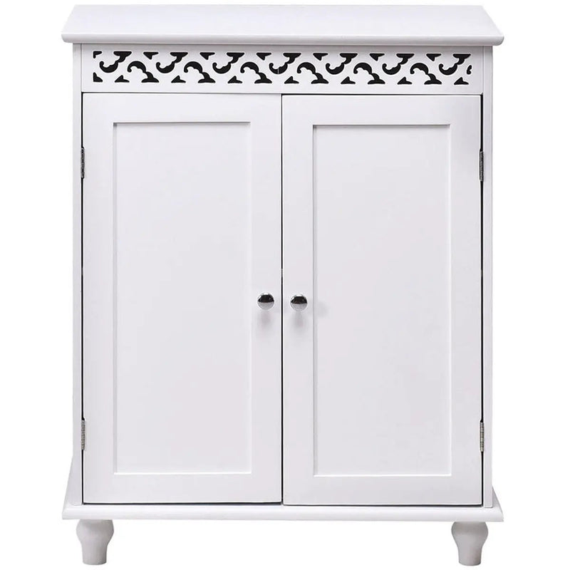 White Wooden 2-Door Storage Cabinet Cupboard by DirectDeals