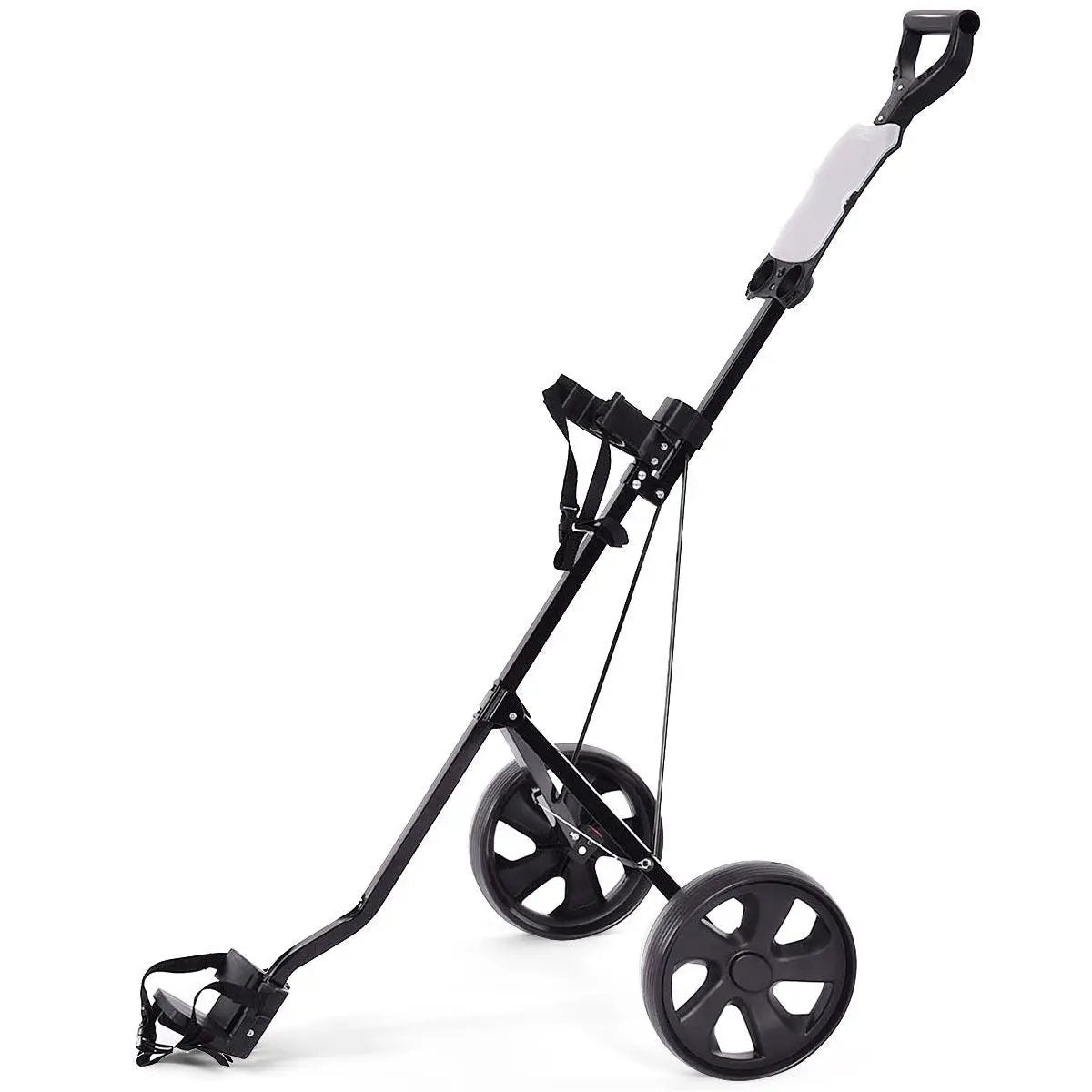 Folding 2 Wheels Push Pull Golf Cart Trolley with Scoreboard by DirectDeals