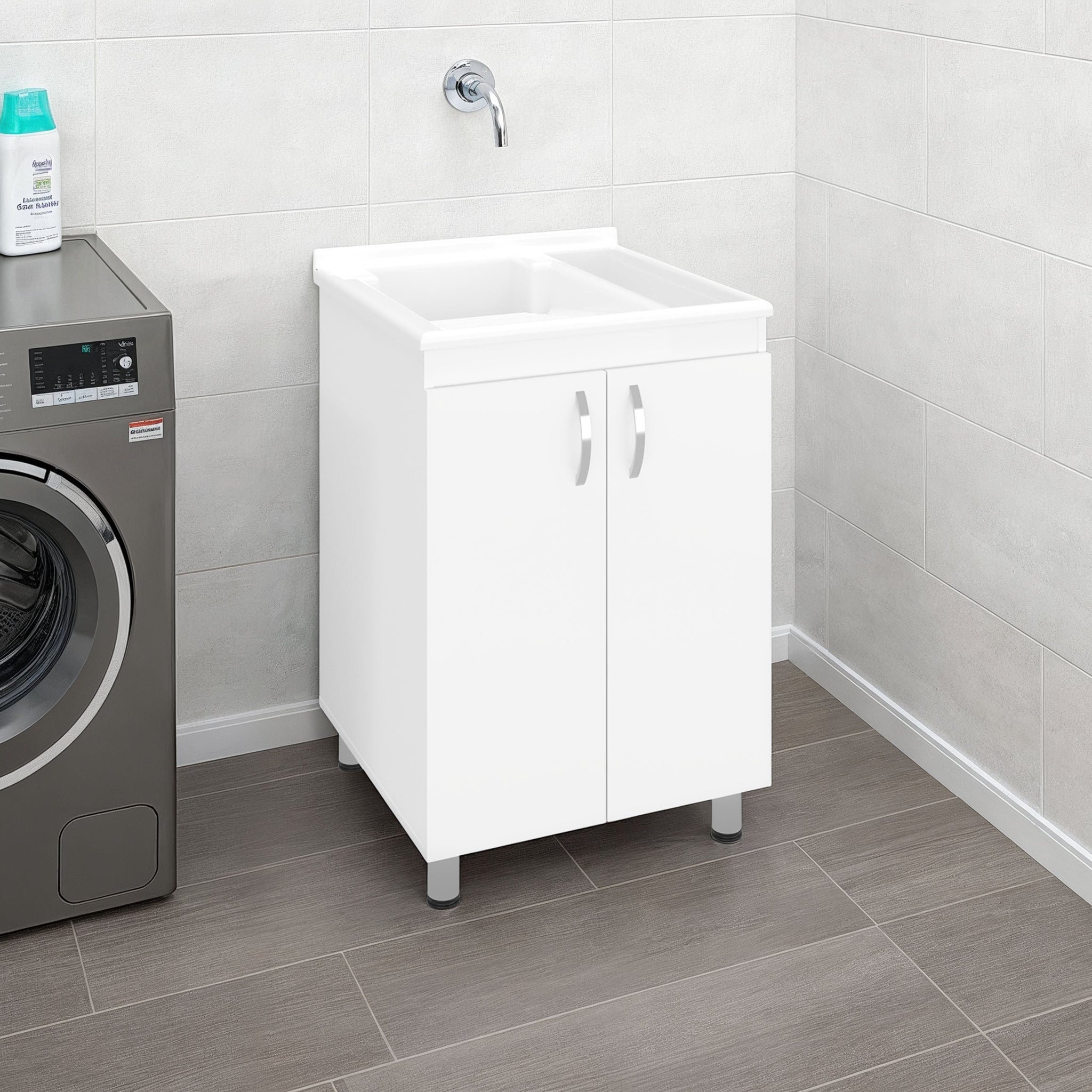 Demolotion Utility Sink Cabinet with Dual Compartments and Storage by HouseOfZazla