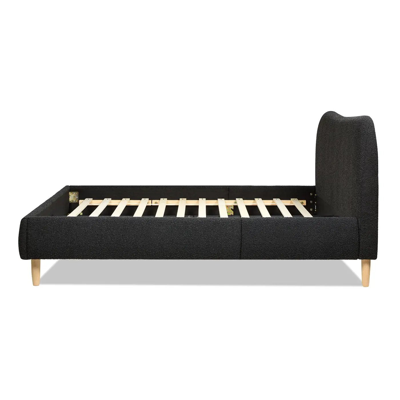 Roman - Curved Headboard Upholstered Platform Bed by HouseOfZazla