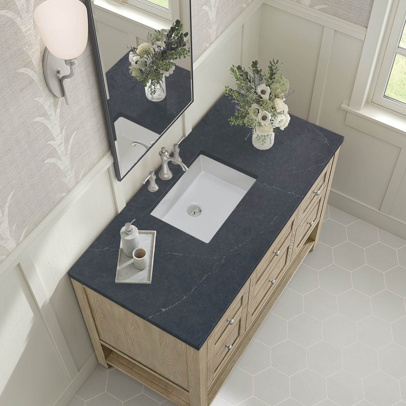 James Martin Breckenridge 48" Single Bathroom Vanity, Whitewashed Oak, view 40