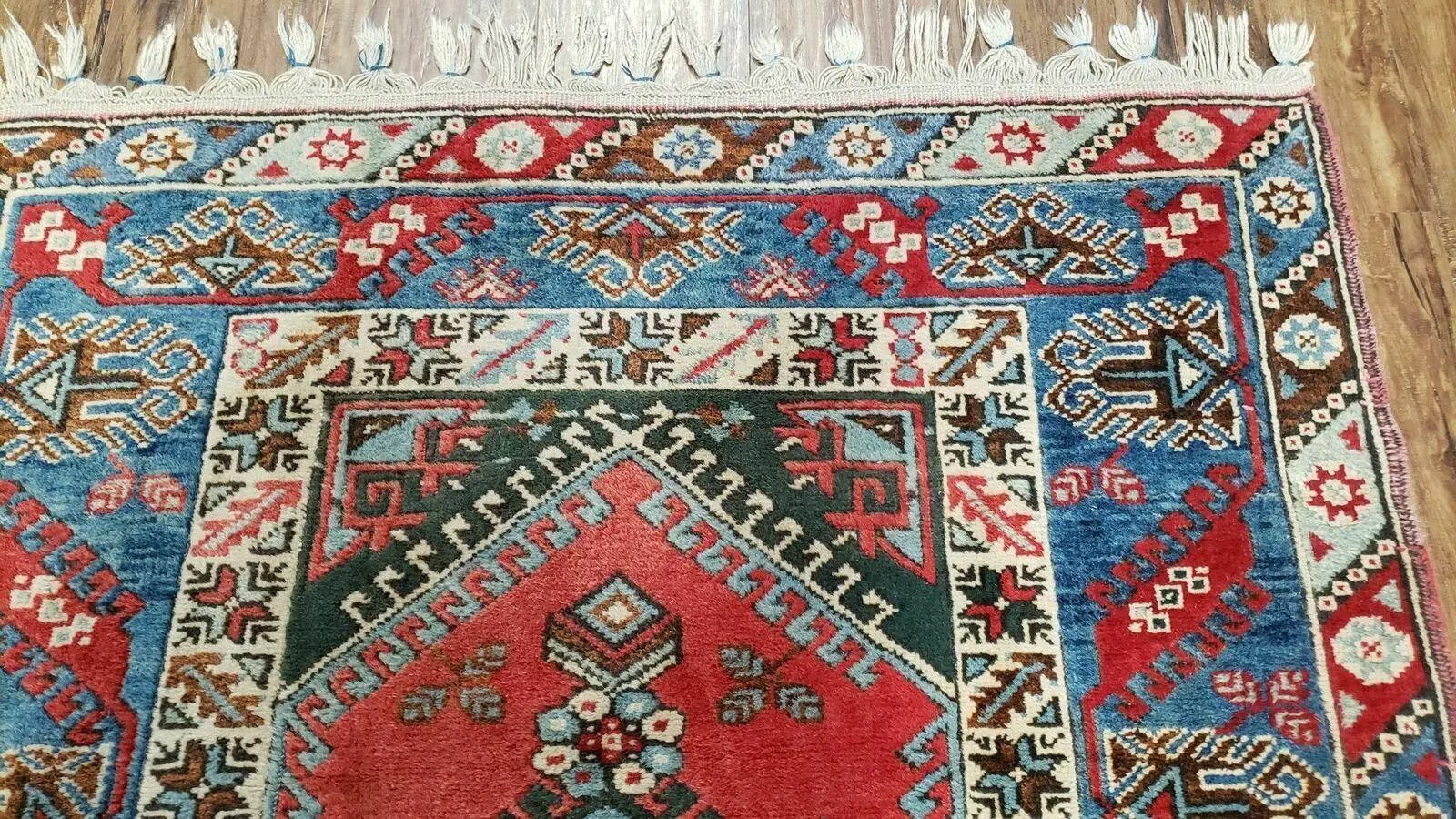 4' X 6' Handmade Turkish Super Kazak Shirvan Wool Rug Colorful by Jewel Rugs