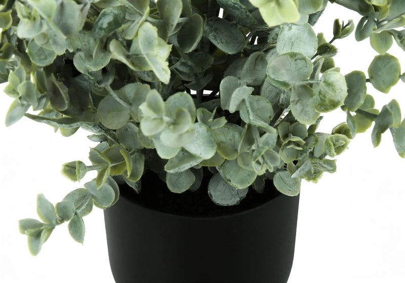 11" Tall, Artificial Plant, Eucalyptus Grass, Indoor, Faux, Fake, Table, Greenery, Potted, Decorative (Set of 2) - Green / Black by Unique Piece Furniture