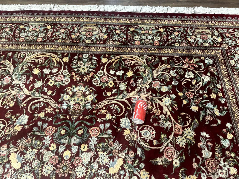 Burgundy Persian Rug 8x10, Pak Persian Floral Carpet, Very Fine 300 KPSI by Jewel Rugs
