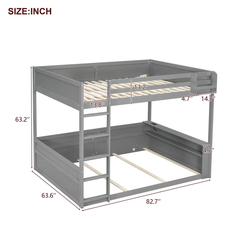 Bunk Bed With Built In Shelves, Storage Box, LED Light And USB Charging Station by Unique Piece Furniture
