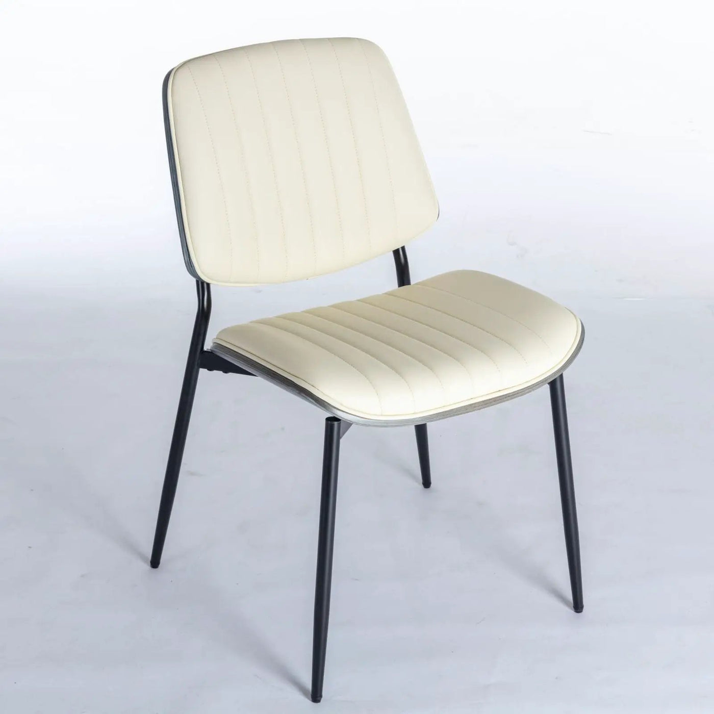 Dining Chairs (Set of 2) Mid-Century Modern Retro Chair With Walnut Bentwood Back Upholstered Seat Metal Legs Adjustable Foot For Kitchen Dining Room Chairs by HouseOfZazla