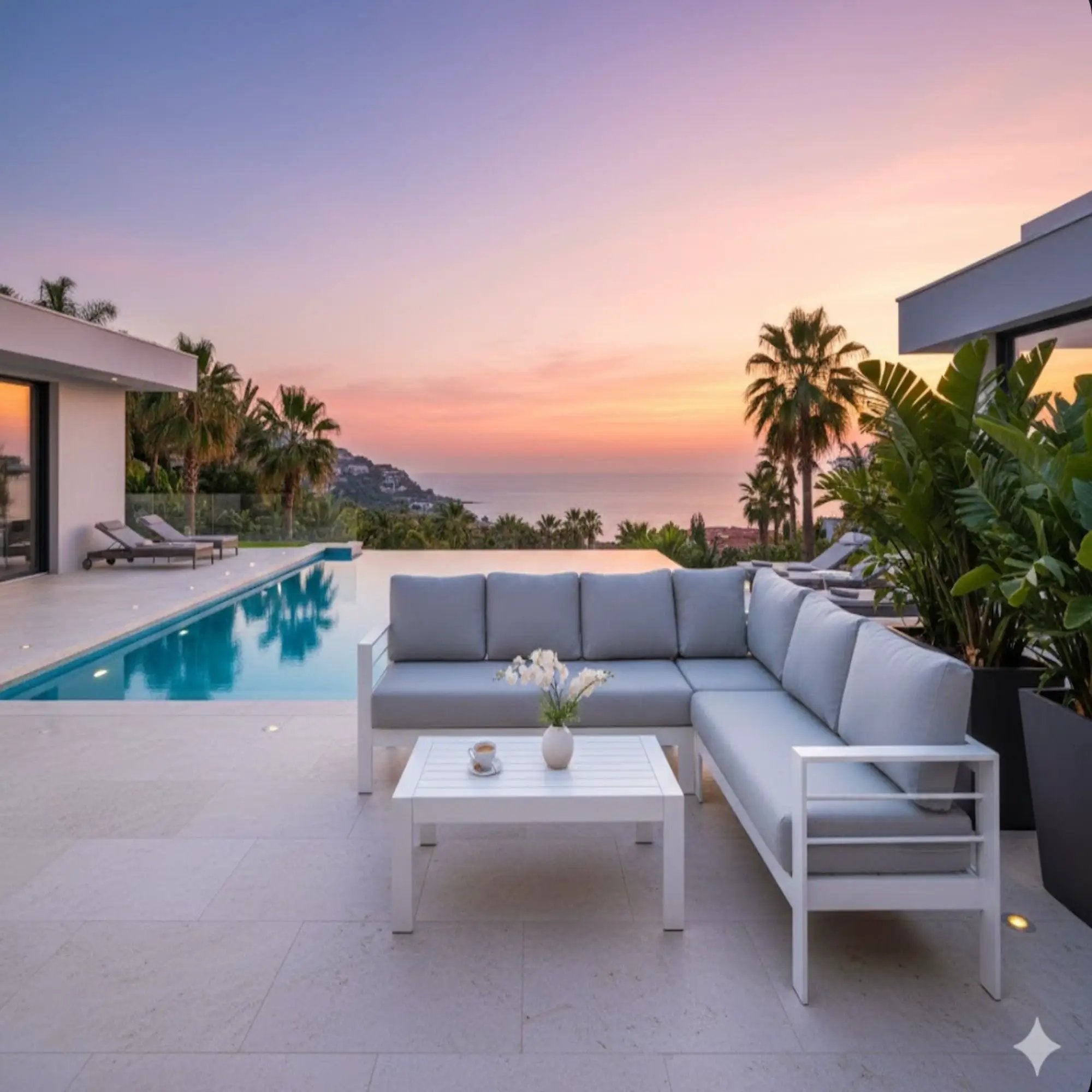 Outdoor Patio Set, All-Weather With Thick Cushions by HouseOfZazla