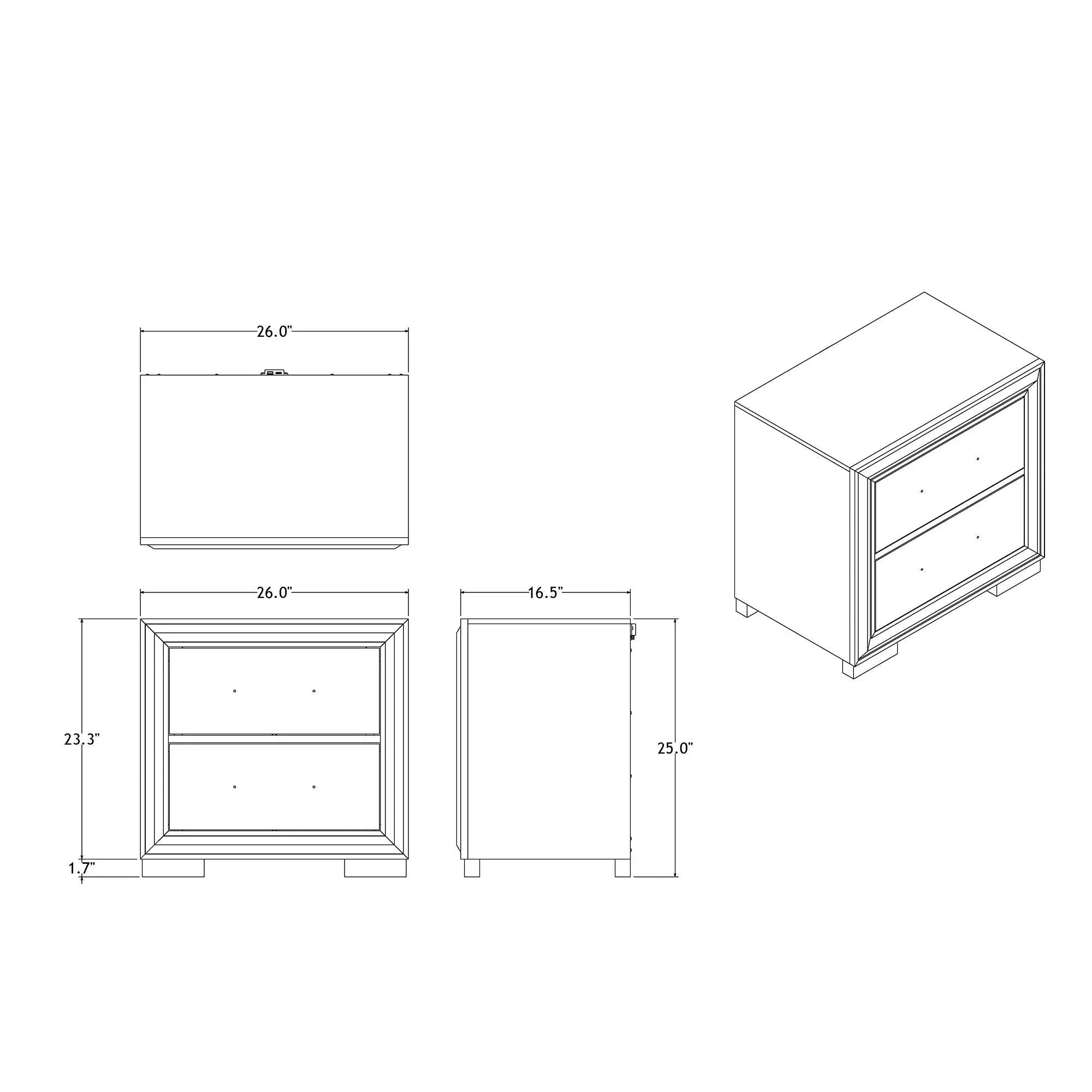 Adelaide - Nightstand With Spacious Storage by HouseOfZazla