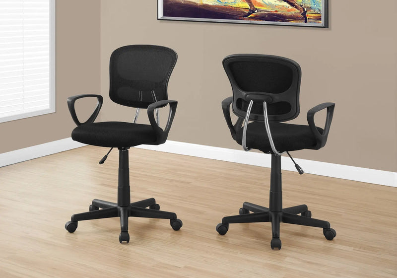 Office Chair, Adjustable Height, Swivel, Ergonomic, Armrests, Mesh, Contemporary / Modern - Black by Unique Piece Furniture